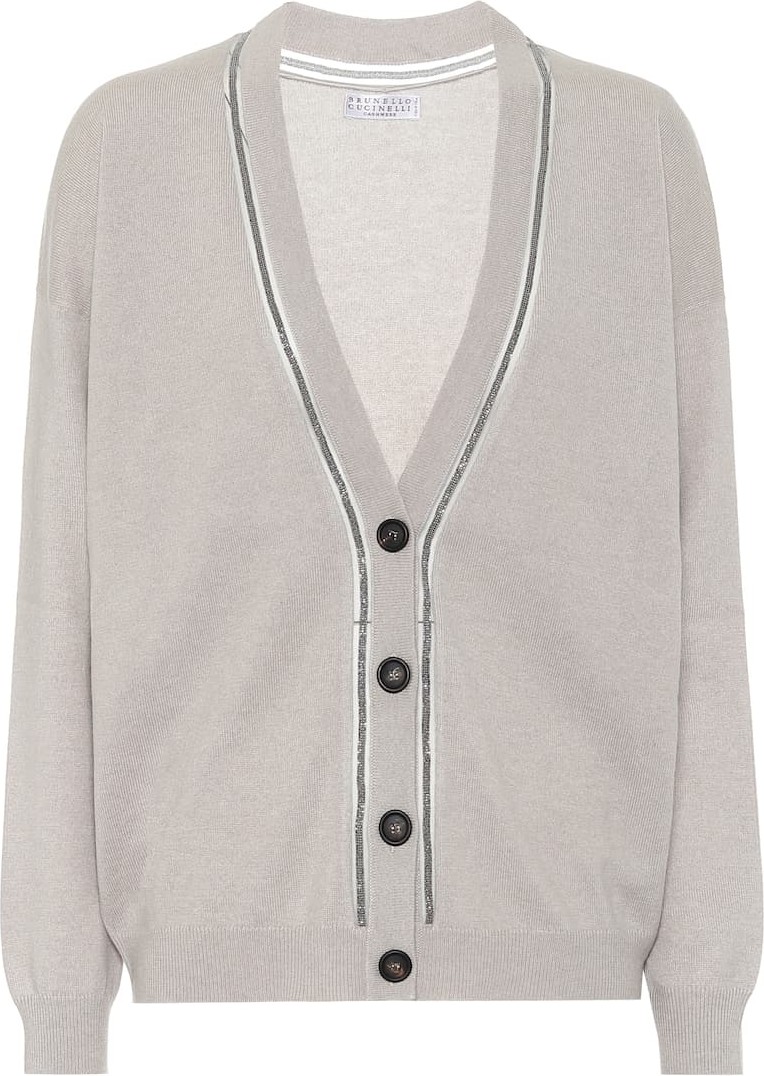 Brunello Cucinelli Bead-embellished cashmere cardigan