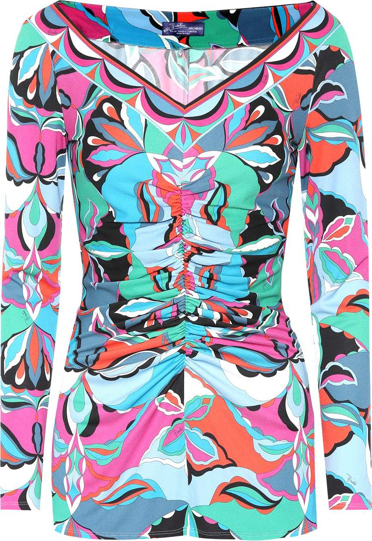 Emilio Pucci Printed silk-blend top