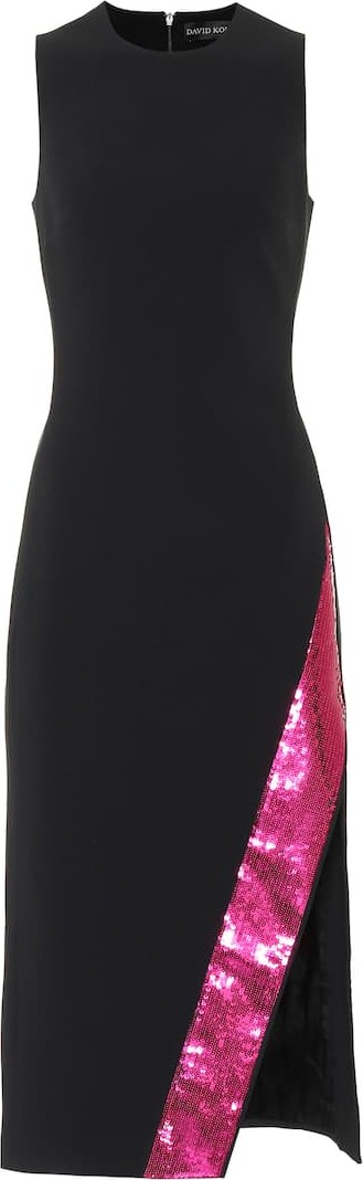 David Koma Sequined stretch-crêpe midi dress
