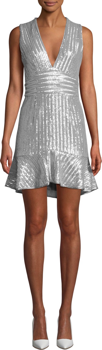 Saylor Stretch Sequin Mini Sleeveless Dress