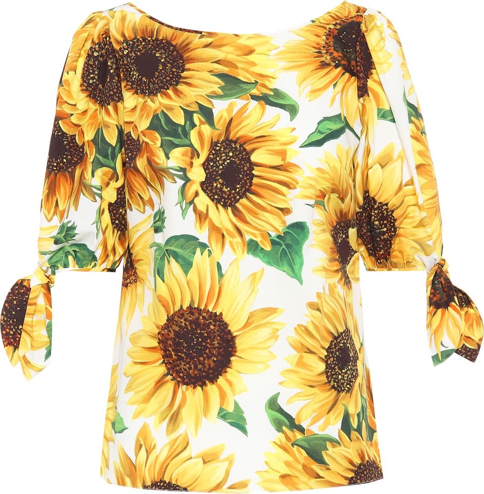 Dolce & Gabbana Sunflower cotton-poplin top