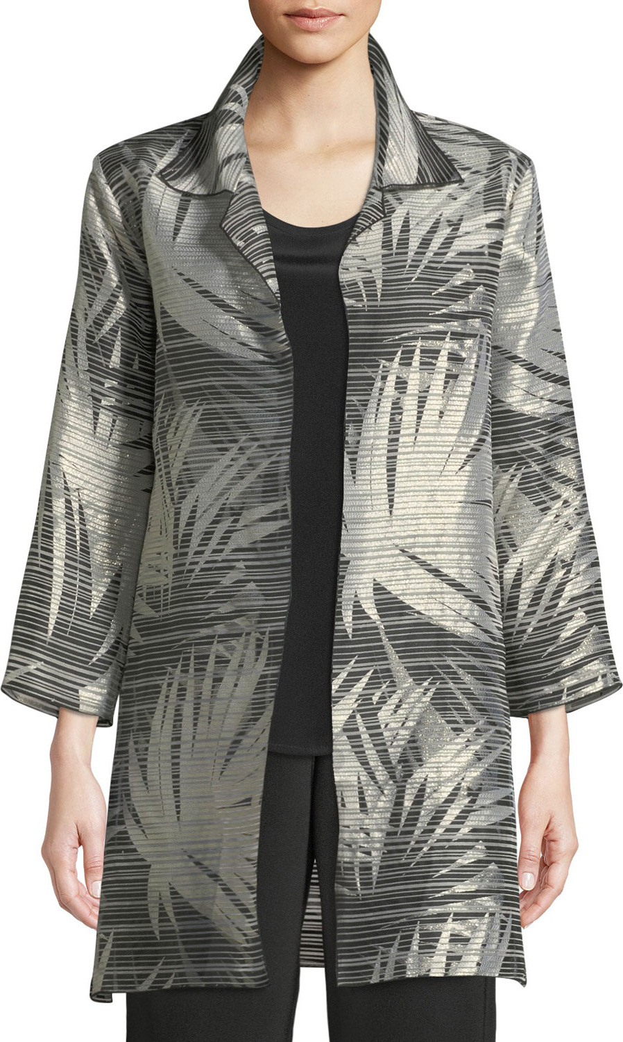 Caroline Rose Shimmering Palms Shirt Jacket