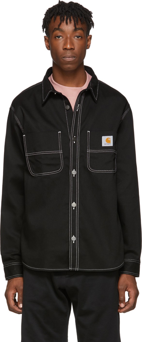 Carhartt Work In Progress Black Chalk Shirt Jacket