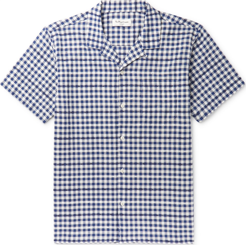 YMC Camp-Collar Gingham Cotton-Blend Shirt