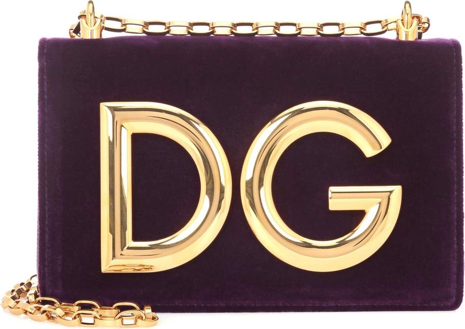 Dolce & Gabbana DG Girls velvet shoulder bag