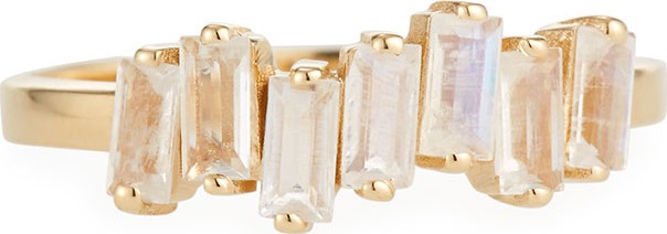 KALAN by Suzanne Kalan 14k Moonstone Fireworks Band Ring, Size 6
