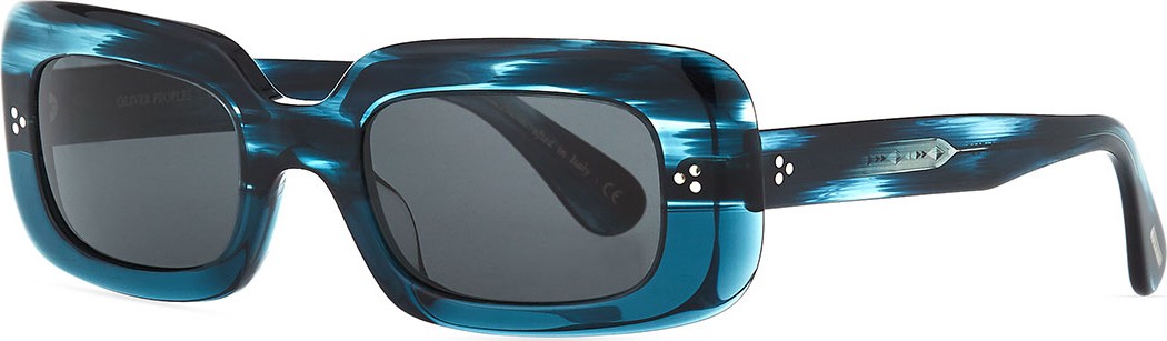 Oliver Peoples Saurine Rectangle Acetate Sunglasses