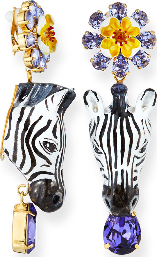 Dolce & Gabbana Zebra Crystal Earrings