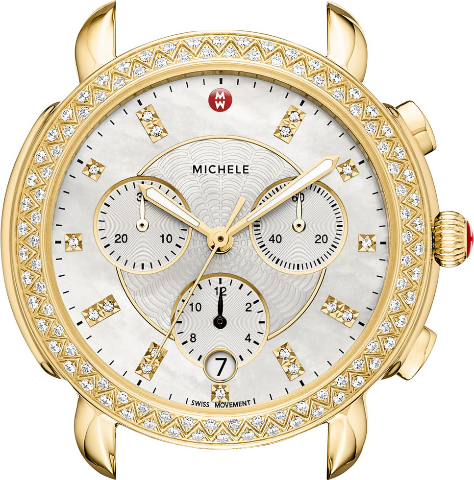 MICHELE Sidney 18K Gold-Plate Watch Head with Diamonds