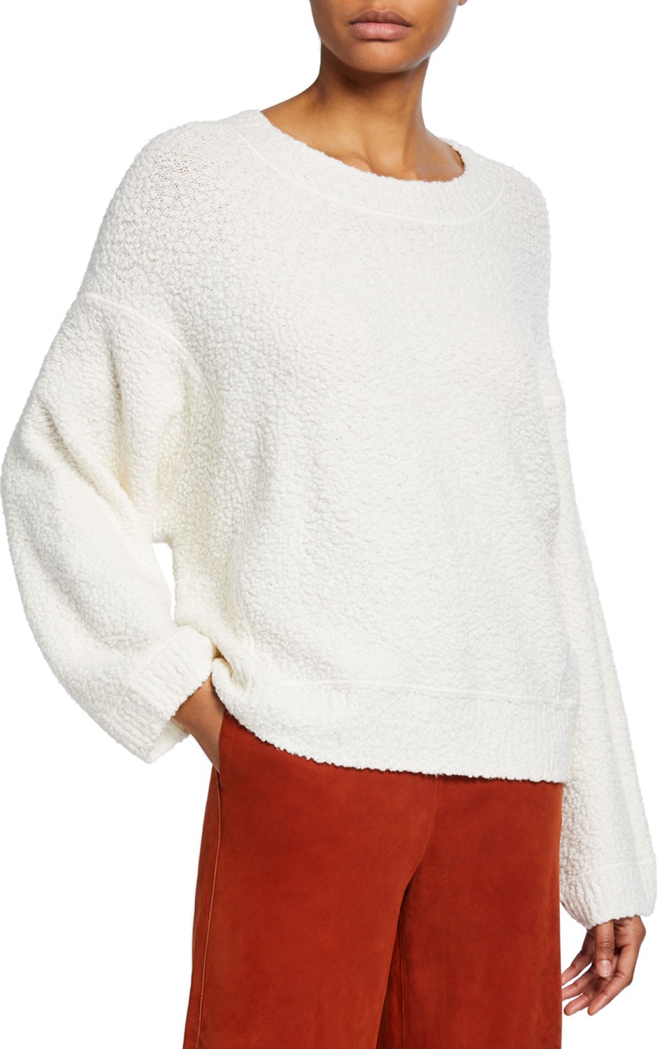 Vince Crewneck Textured Boucle Sweater