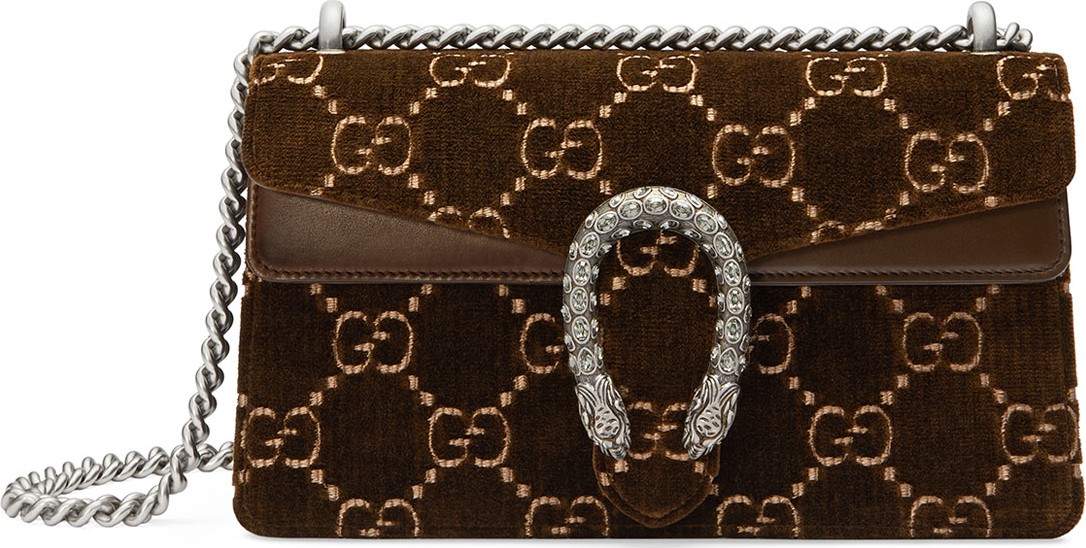 Gucci Dionysus Small GG Supreme Velvet Shoulder Bag