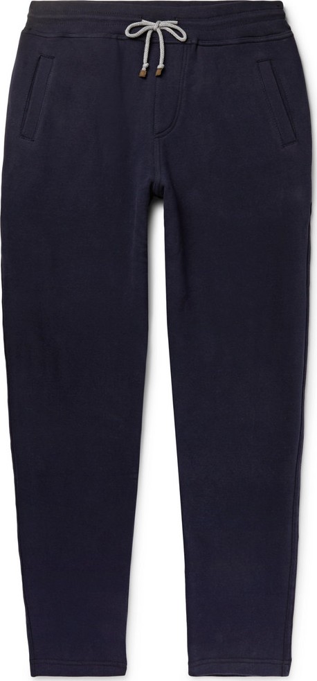 Brunello Cucinelli Slim-Fit Tapered Fleece-Back Stretch-Cotton Jersey Sweatpants