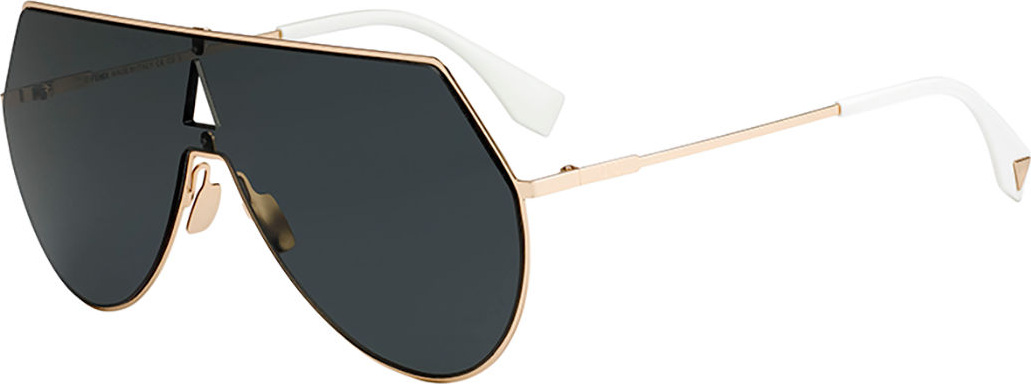 Fendi Eyeline Mitered Shield Sunglasses