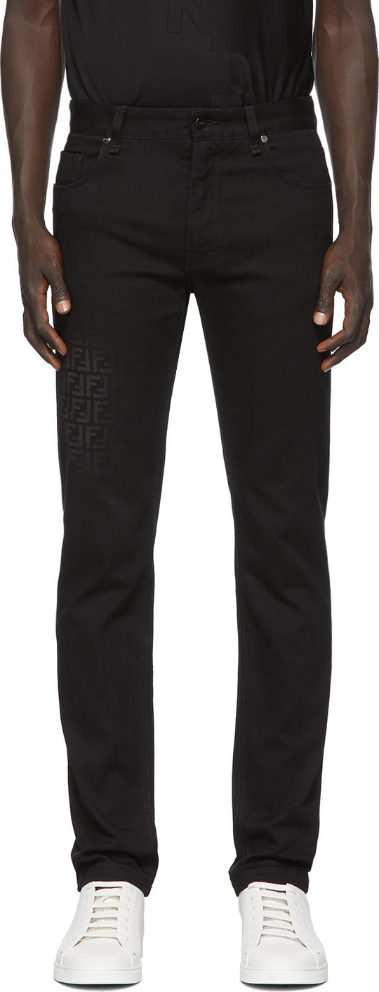 Fendi Black Faded 'Forever Fendi' Slim Jeans