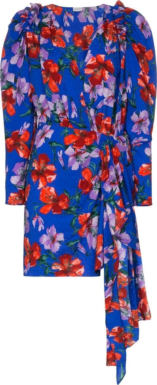 Magda Butrym Lagos floral print ruched silk mini dress