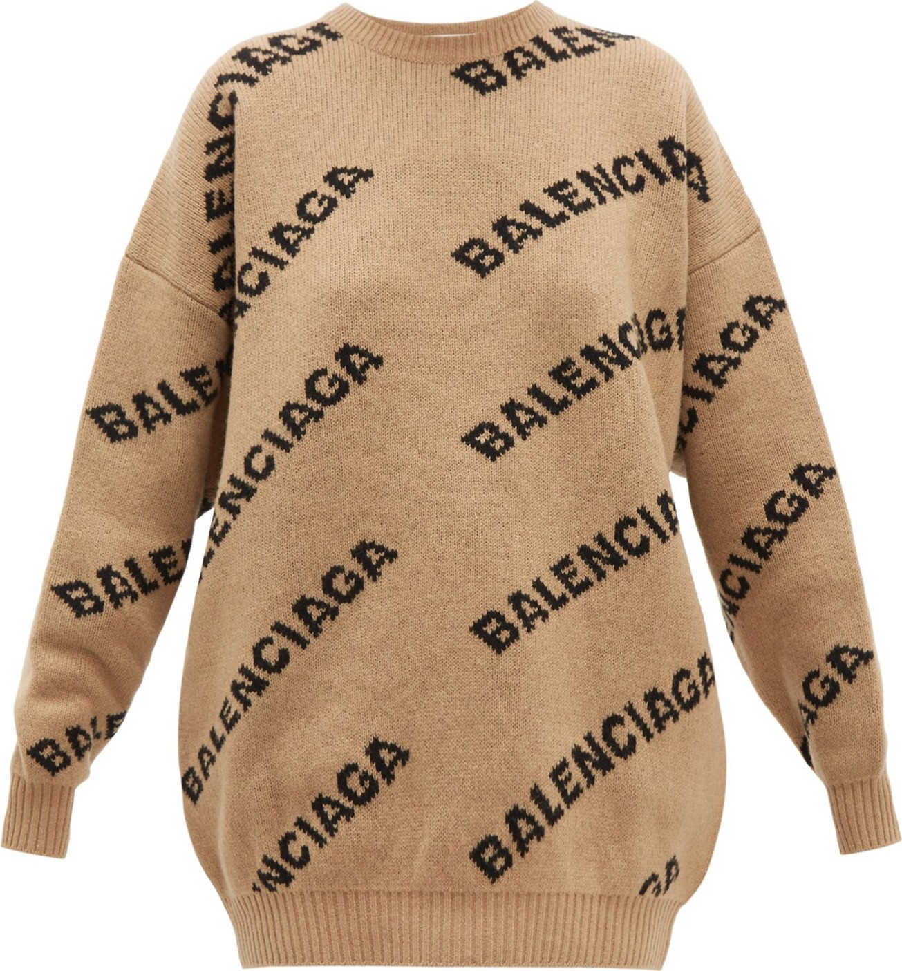 Balenciaga Logo wool-blend jacquard sweater