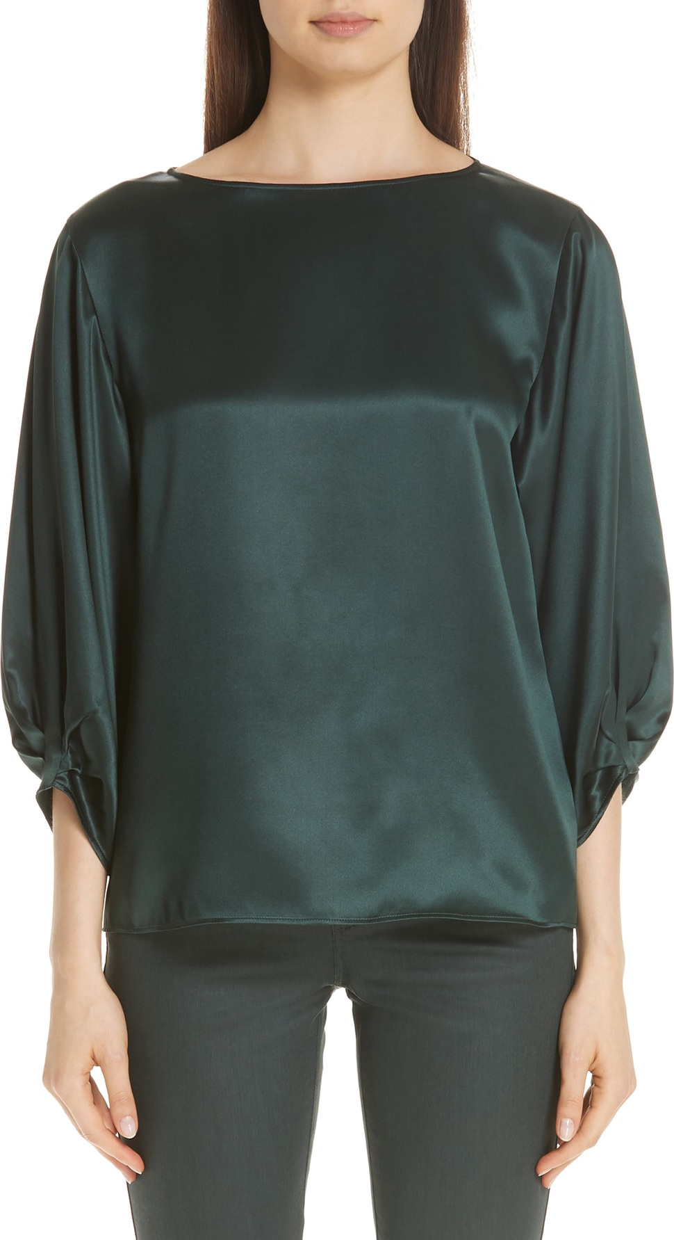Lafayette 148 New York Wynona Silk Charmeuse Blouse