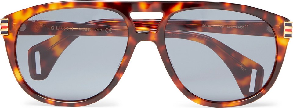 Gucci Aviator-Style Tortoiseshell Acetate Sunglasses