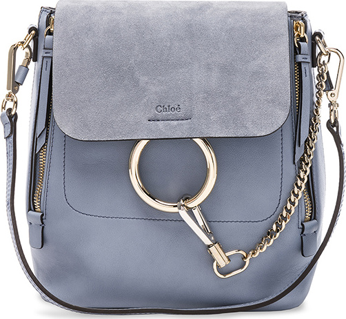 Chloe Small Faye Calfskin & Suede Backpack
