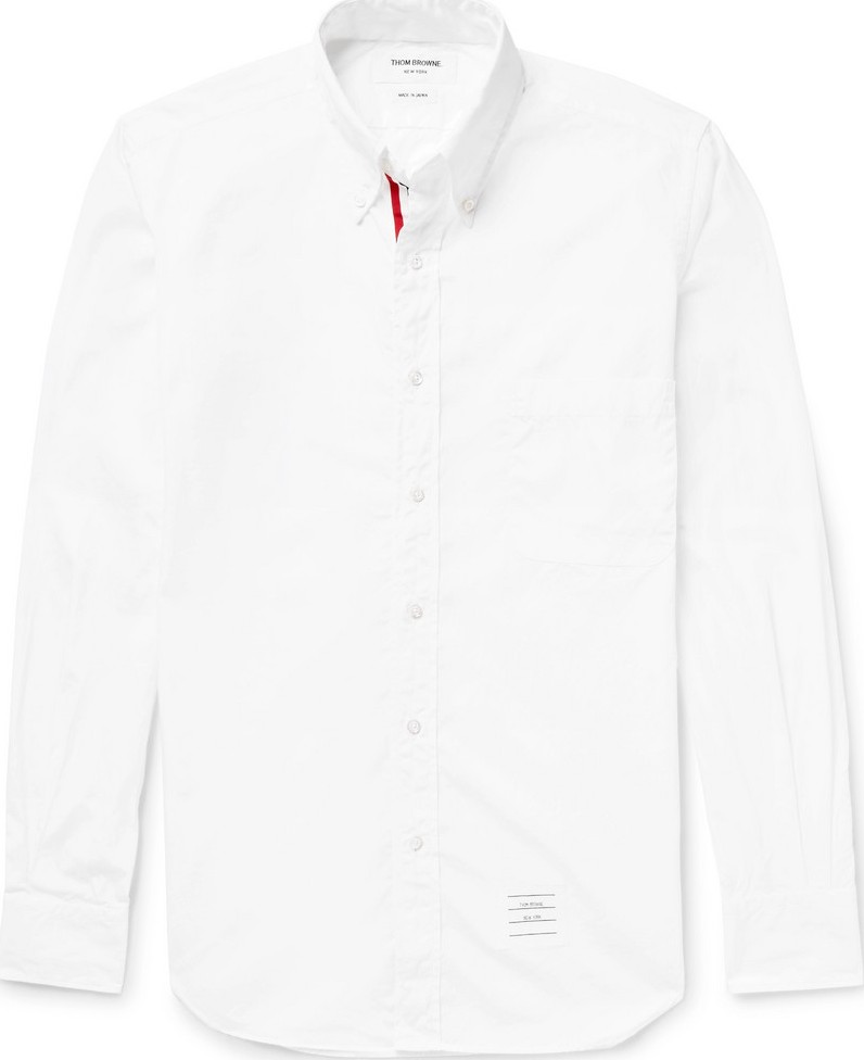 Thom Browne Slim-Fit Button-Down Collar Cotton-Poplin Shirt