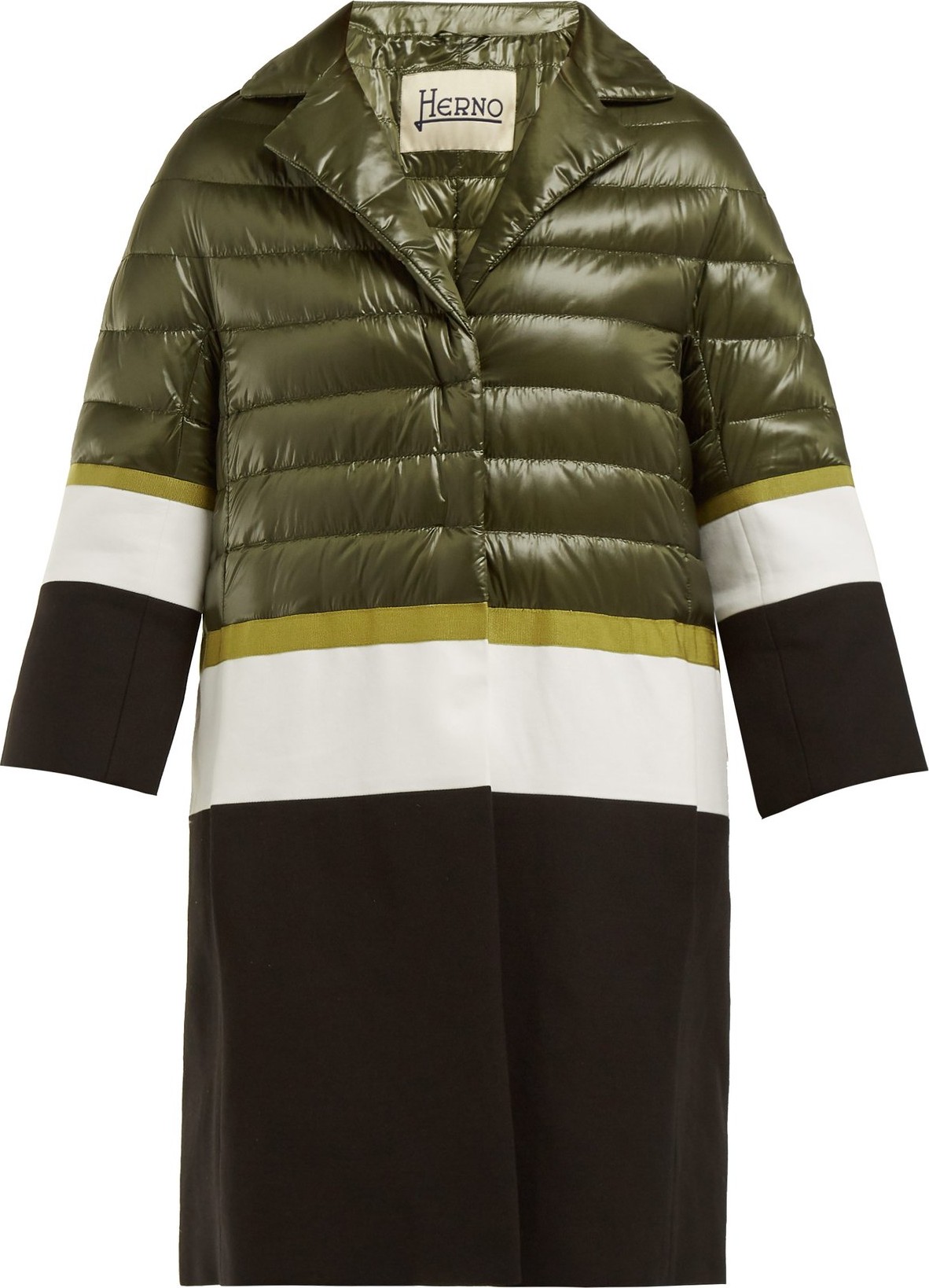 Herno Contrast-panel quilted down-filled coat