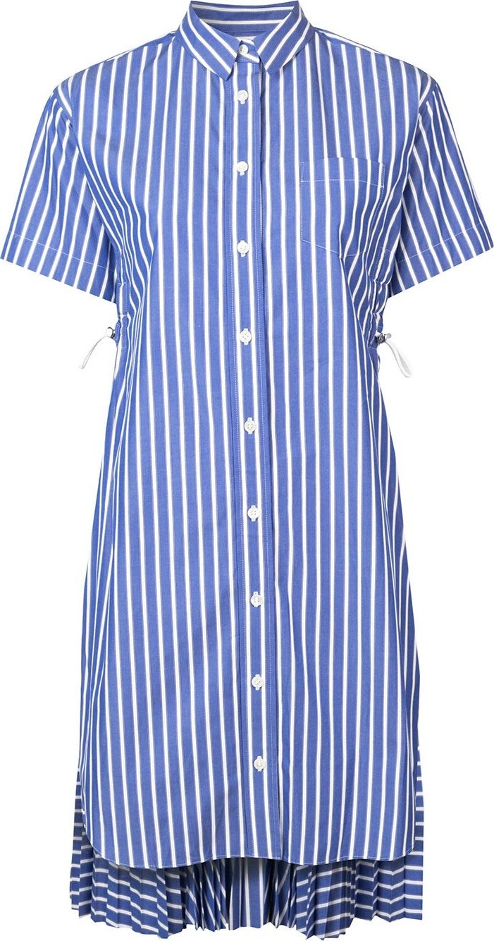 Sacai striped cotton poplin dress
