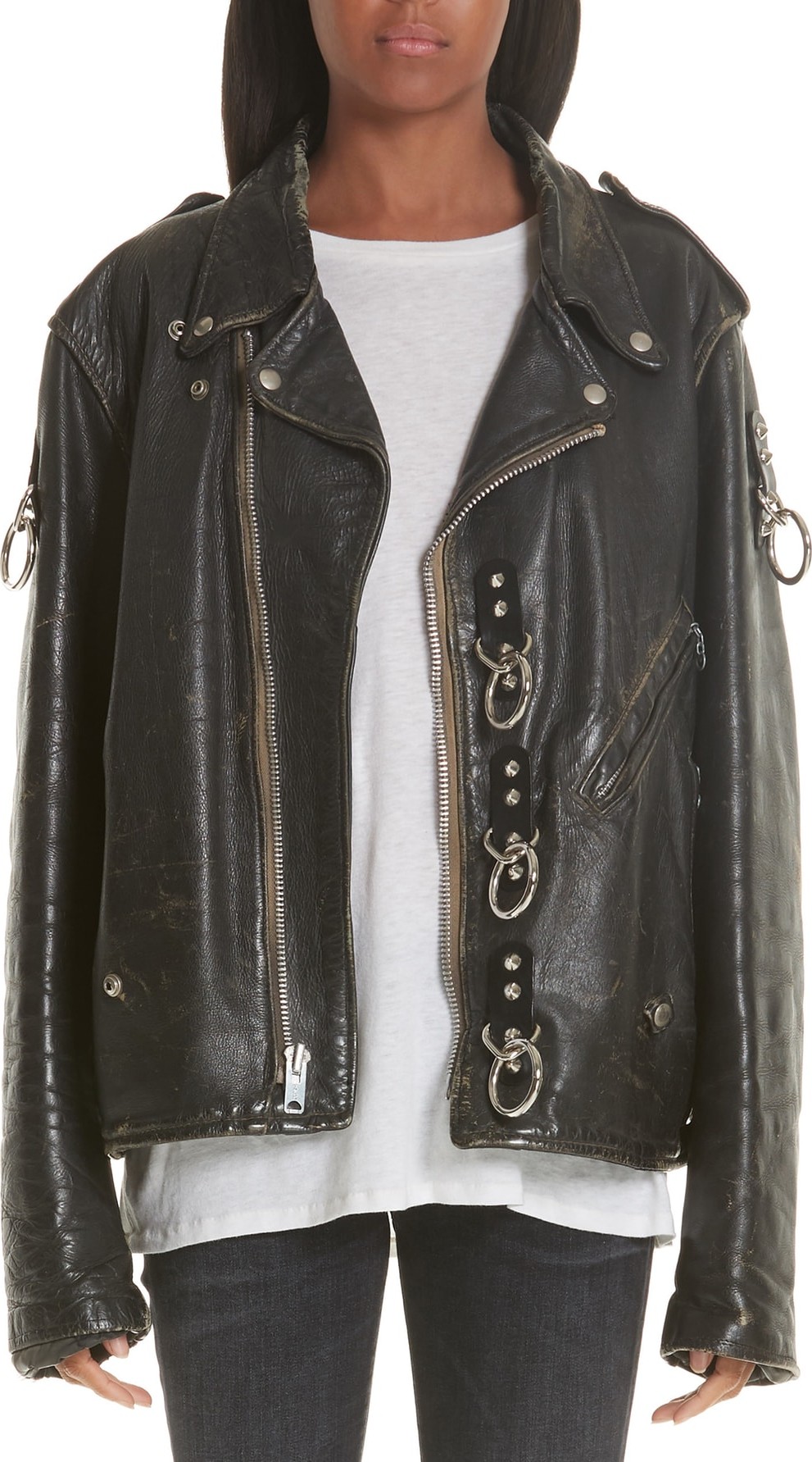 R13 Refurbished Leather Moto Jacket