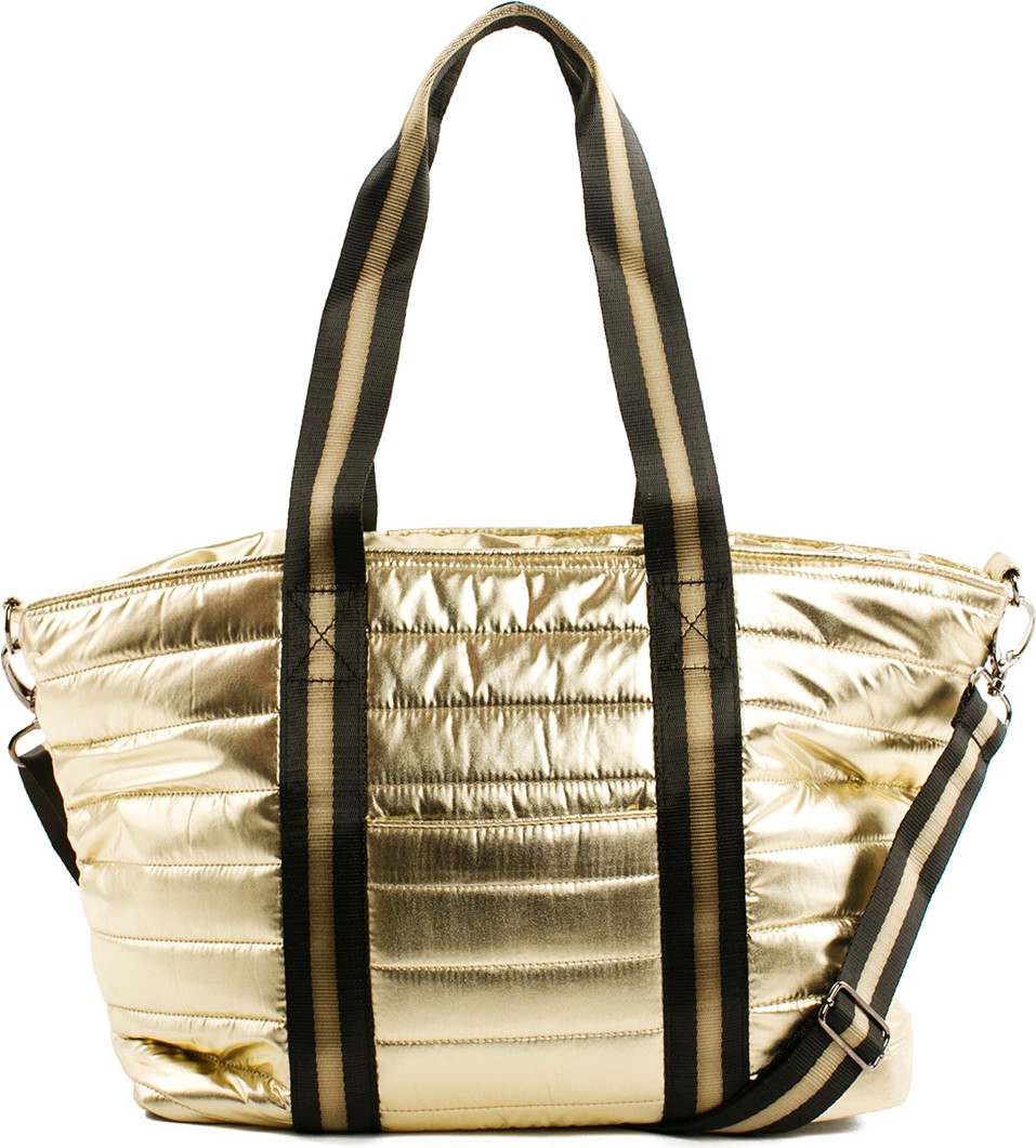 Think Royln Junior Wingman Metallic Quilted Tote Bag