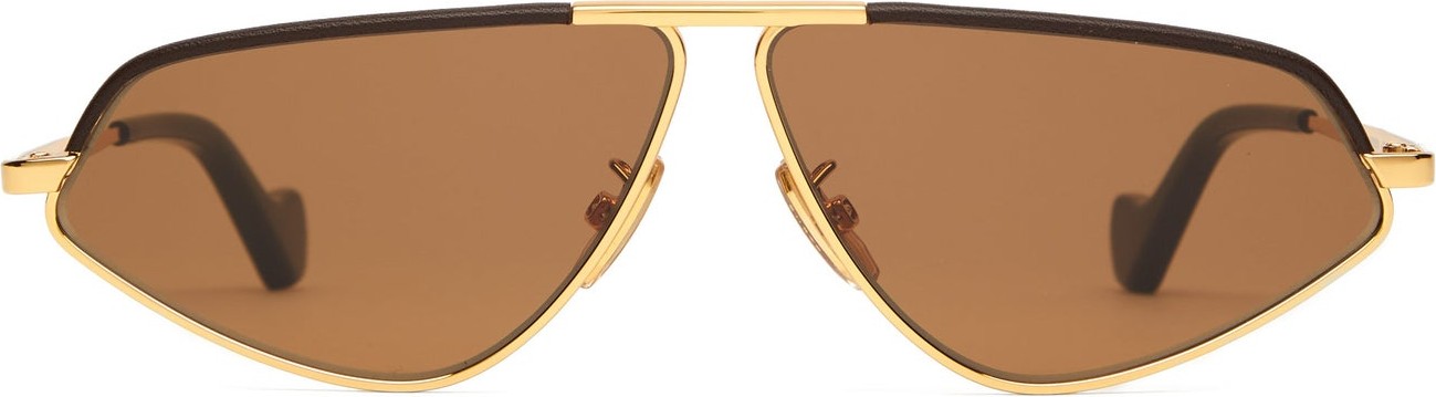LOEWE Anagram-engraved triangular metal sunglasses