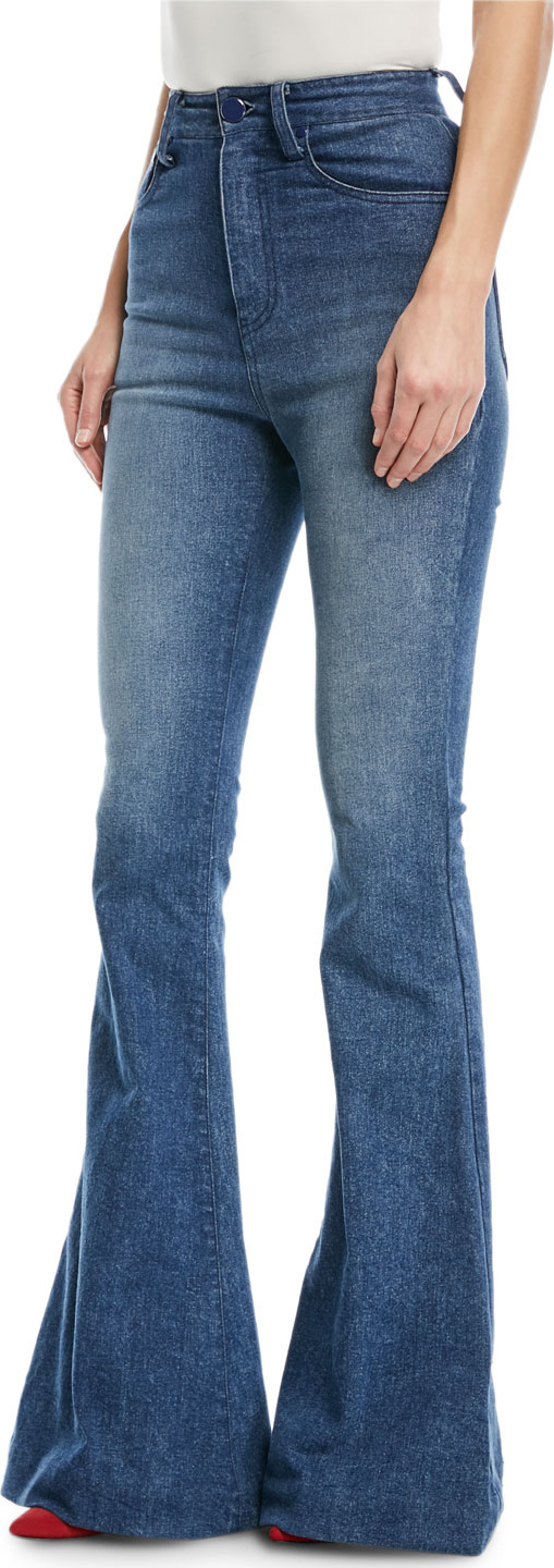 Brandon Maxwell Bellbottom Denim Jeans