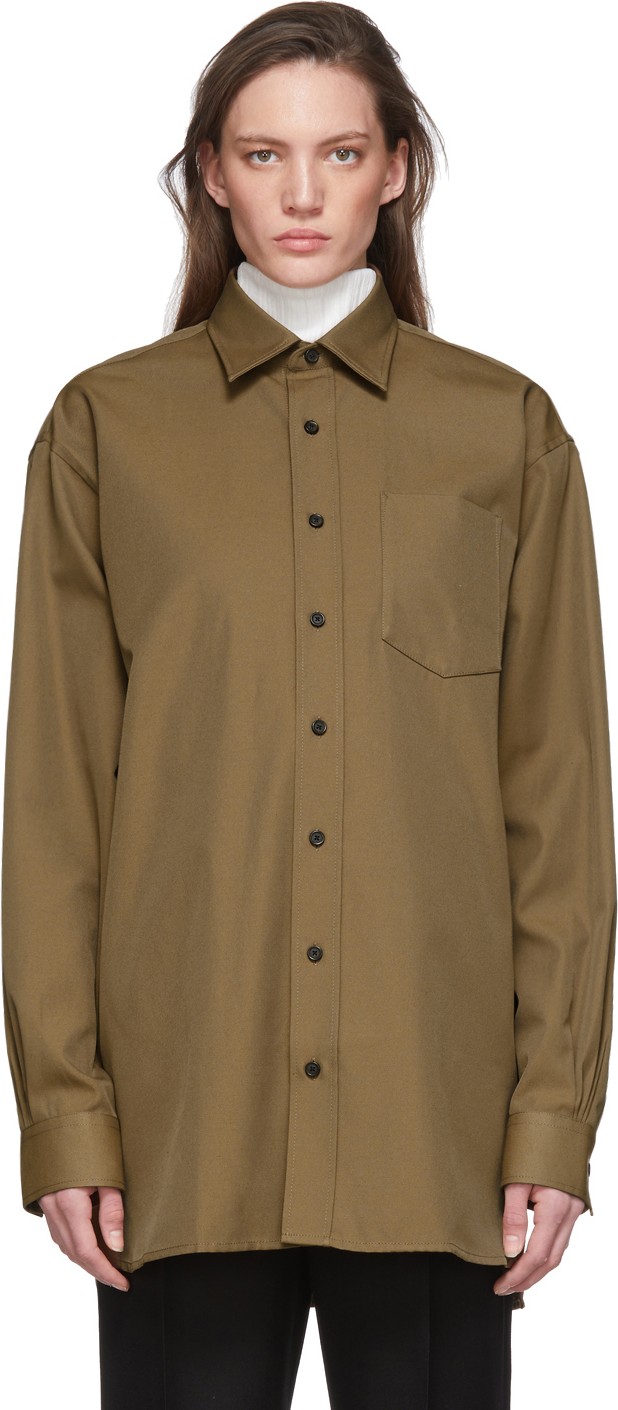 Acne Studios Tan Oversized Atlent Shirt