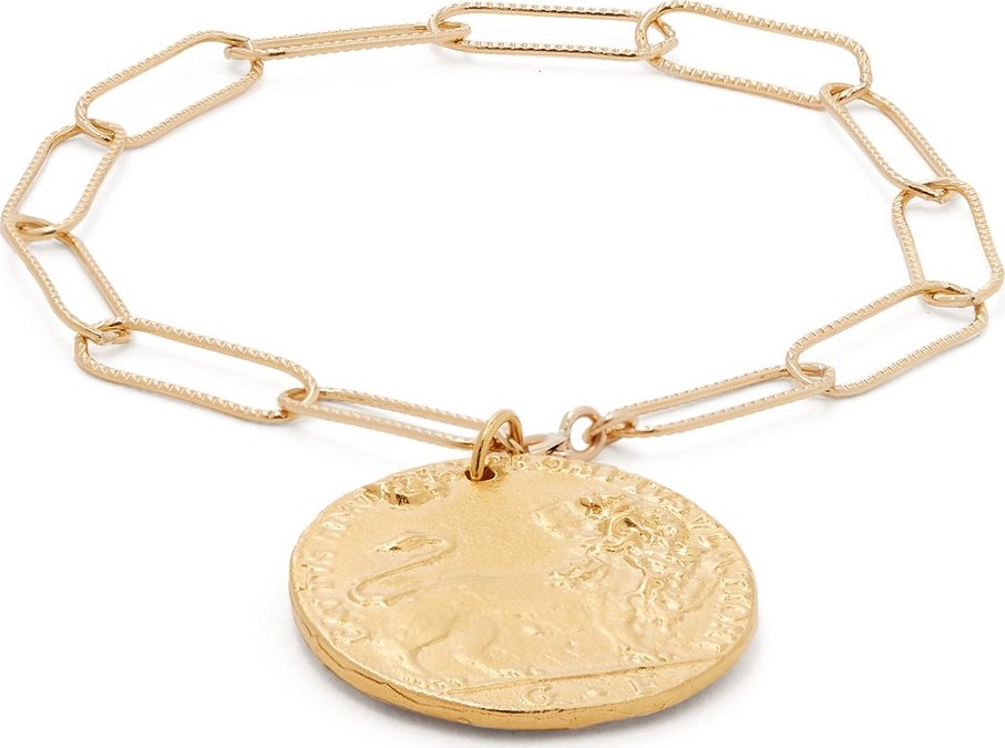 Alighieri Il Leone coin-charm gold-plated bracelet