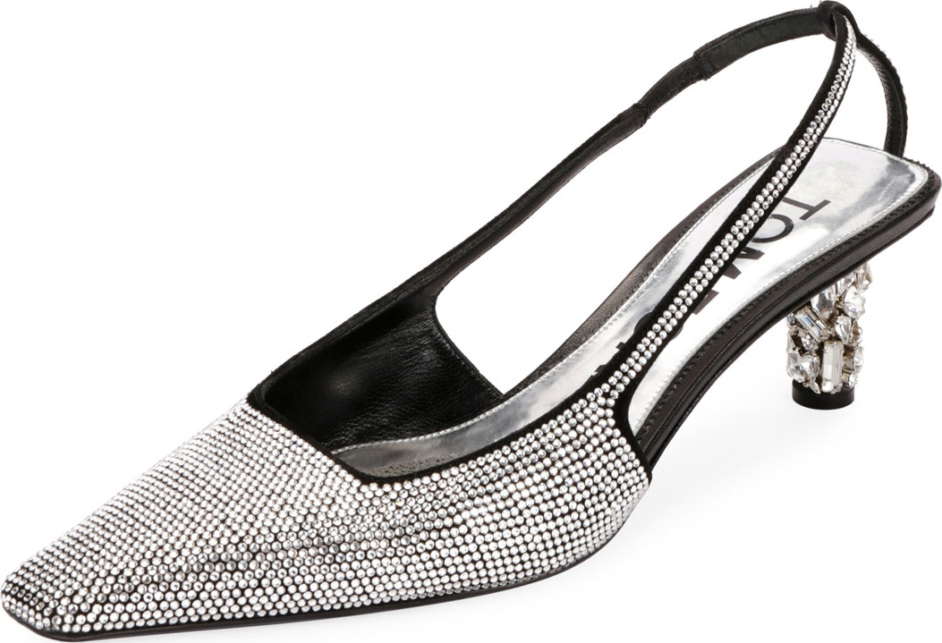 TOM FORD Crystal-Beaded Slingback Pump