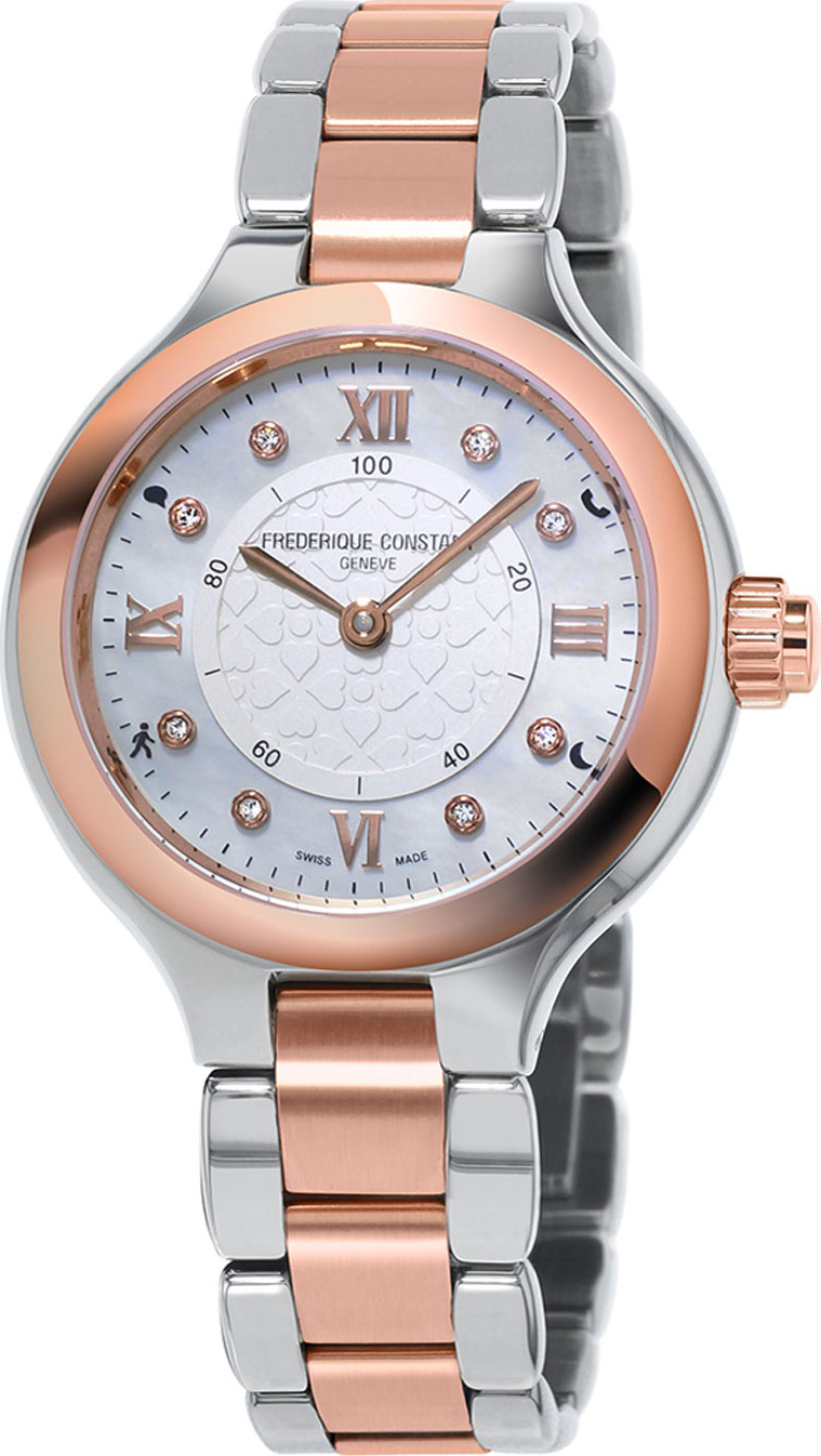 Frederique Constant 34mm Ladies Horological Stainless Steel & 18K Rose Gold Smart Watch