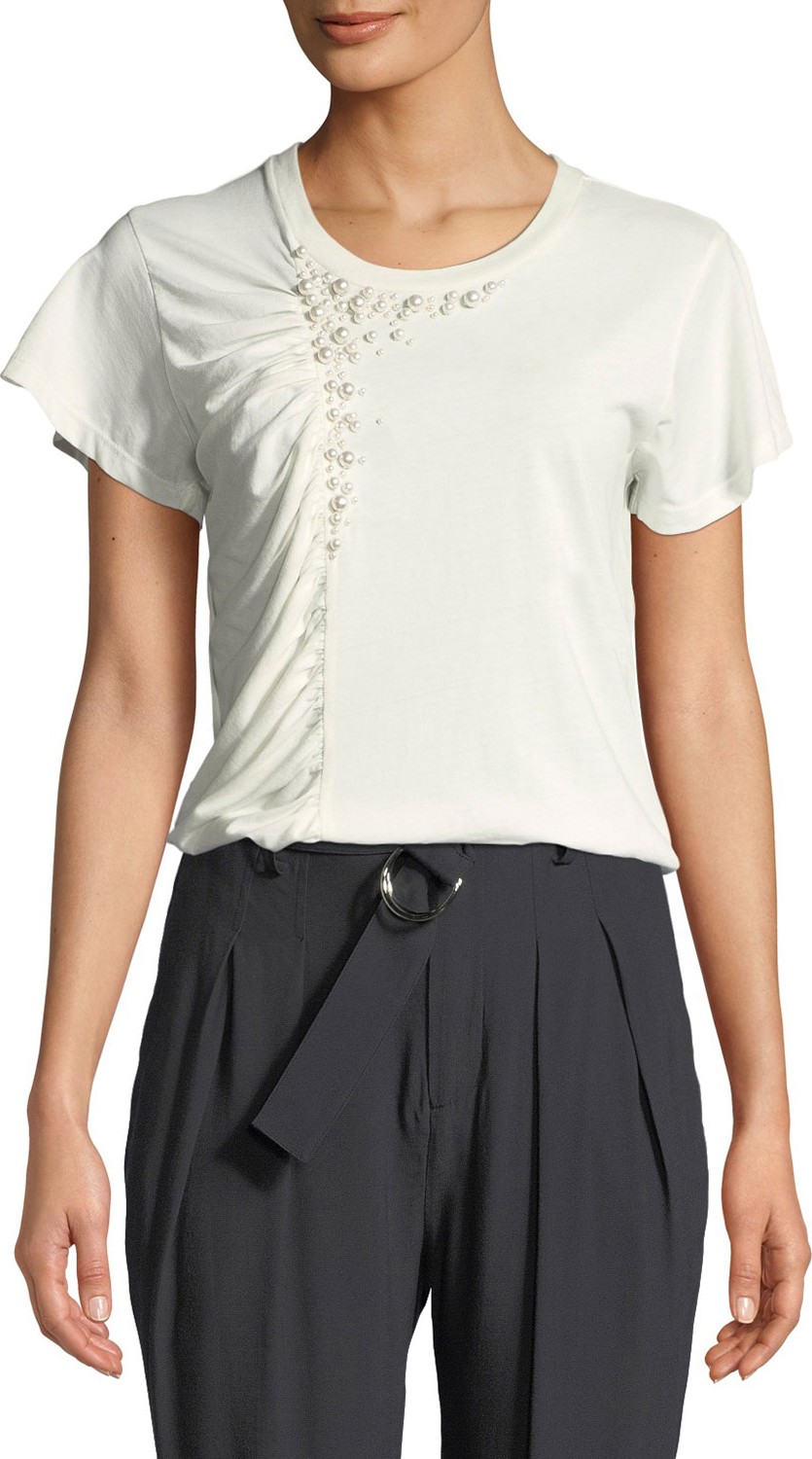 Joie Sikoya Beaded Drape Tee