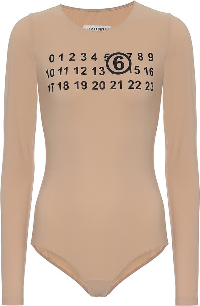 MM6 Maison Margiela Logo technical-jersey bodysuit
