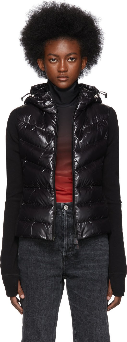 Moncler Black Down Panelled Jacket