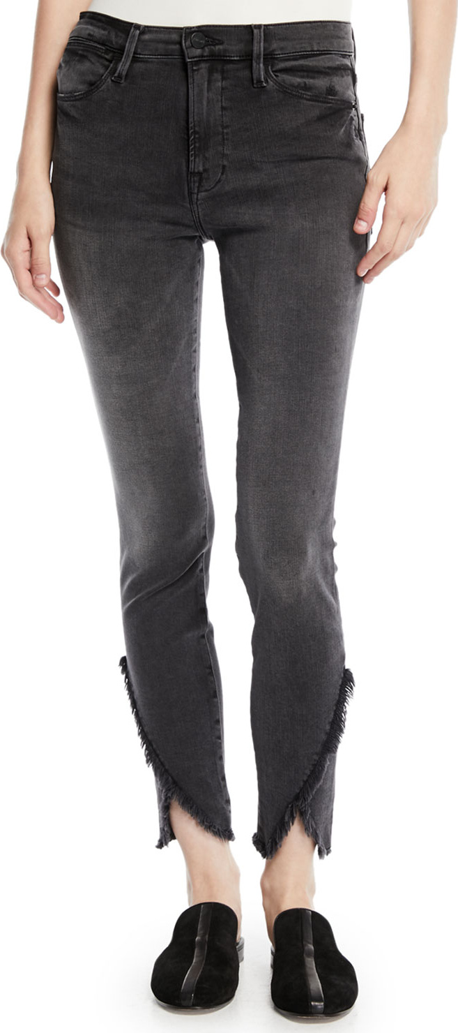 FRAME DENIM Le High Skinny Jeans with Frayed Tulip Hem