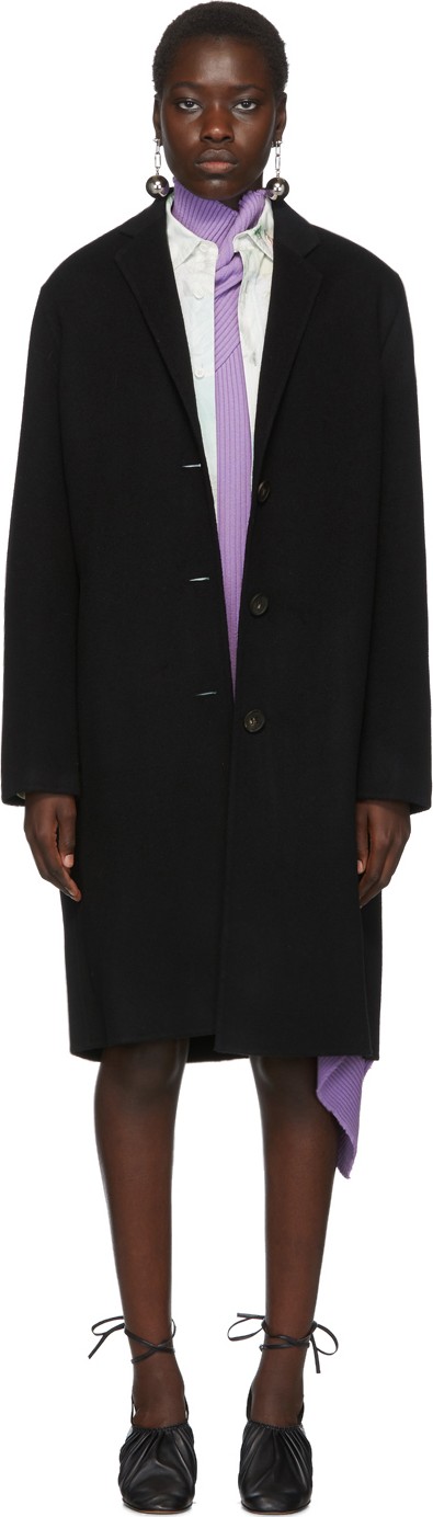 Acne Studios Black Wool Avalon Double Coat