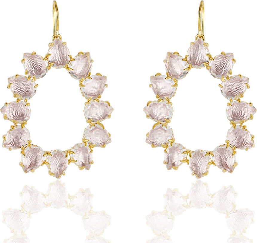 Larkspur & Hawk Caterina Small Frame Earrings, White Quartz