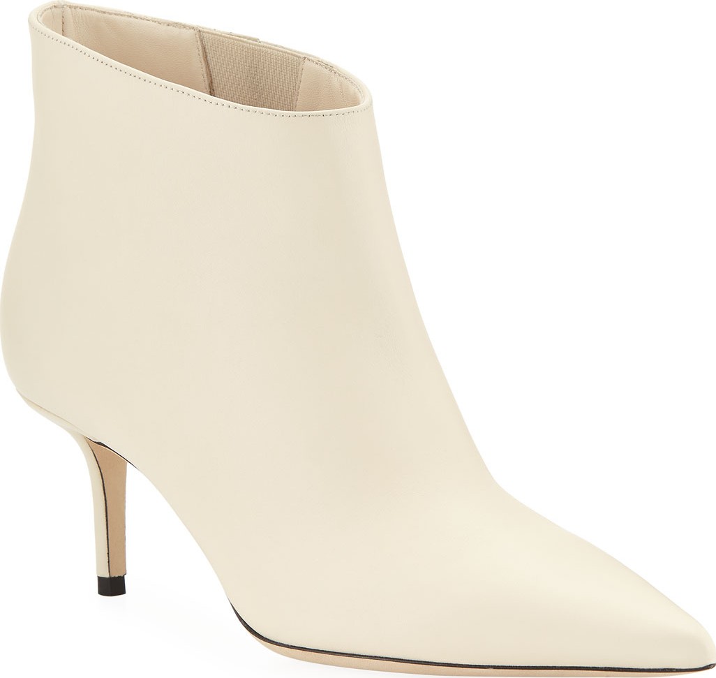 Jimmy Choo Marinda Smooth Leather Booties  Off White