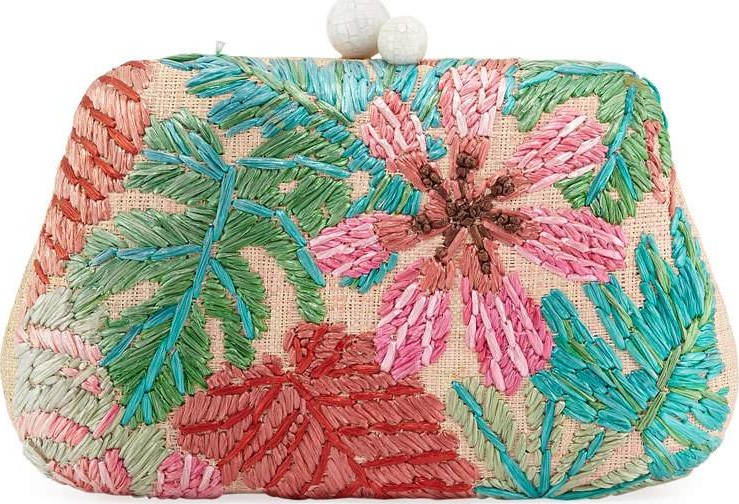 Rafe Rosie Botanical Embroidered Clutch Bag