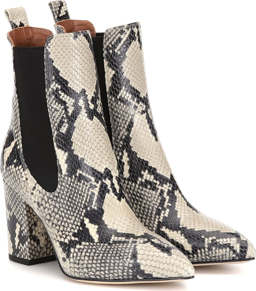 Paris Texas Snake-effect leather ankle boots