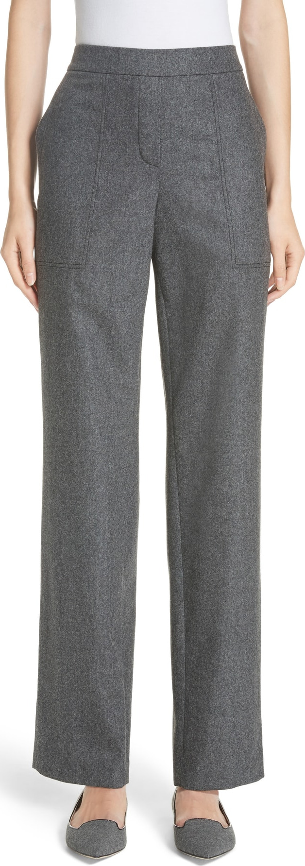 Lafayette 148 New York Fulton Elastic Waist Stretch Wool & Cashmere Pants