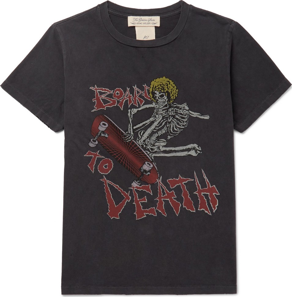 Remi Relief Distressed Printed Cotton-Jersey T-Shirt