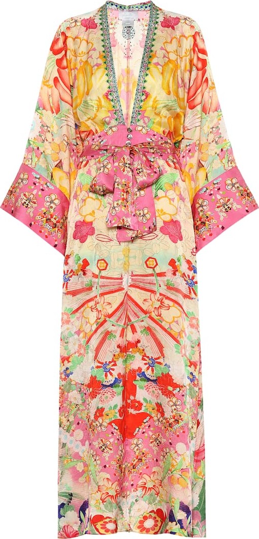 Camilla Printed silk kimono