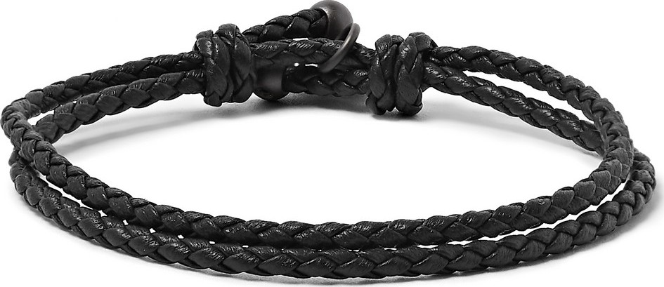 Bottega Veneta Intrecciato Leather Wrap Bracelet