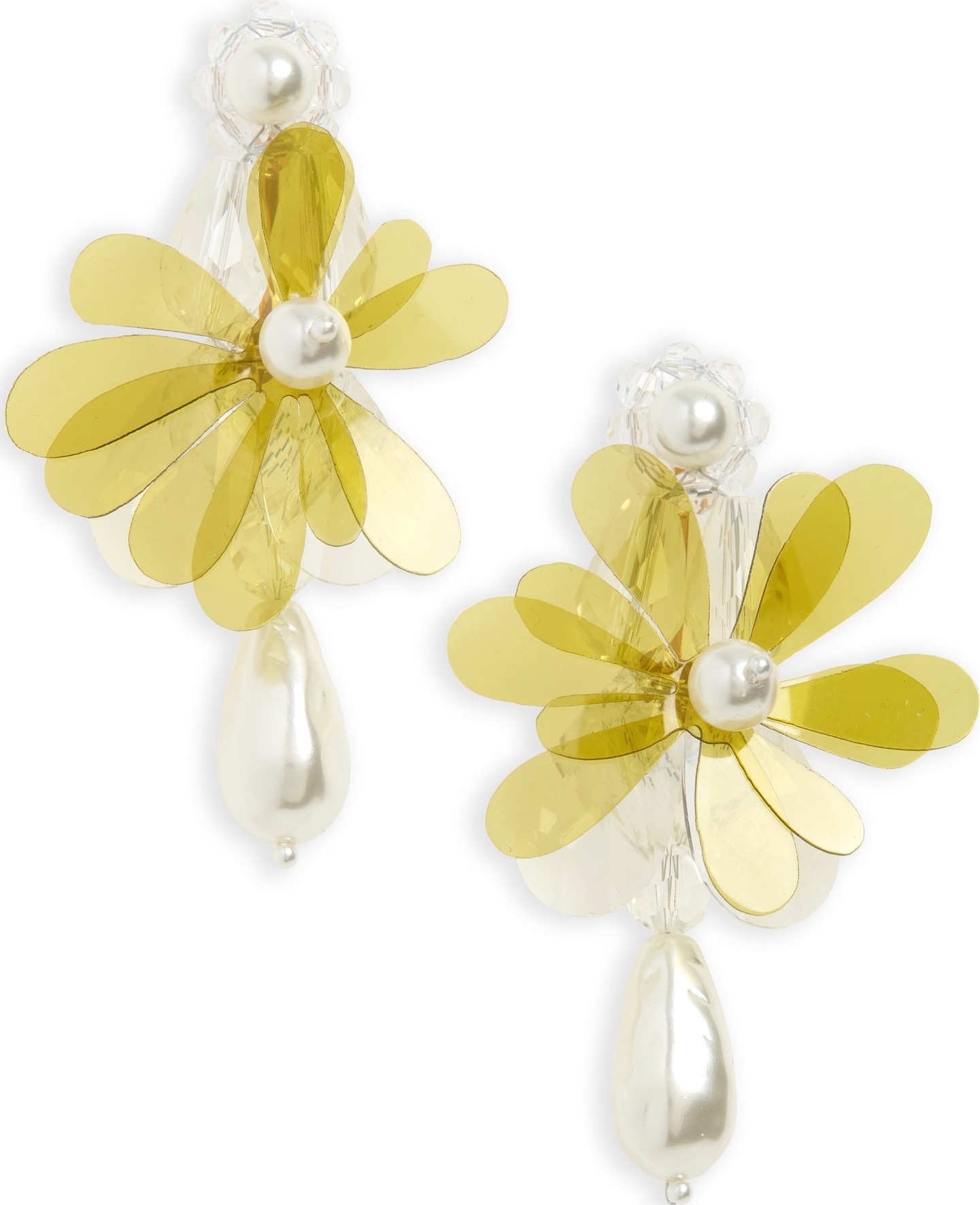 Simone Rocha Beaded Flower Drop Earrings