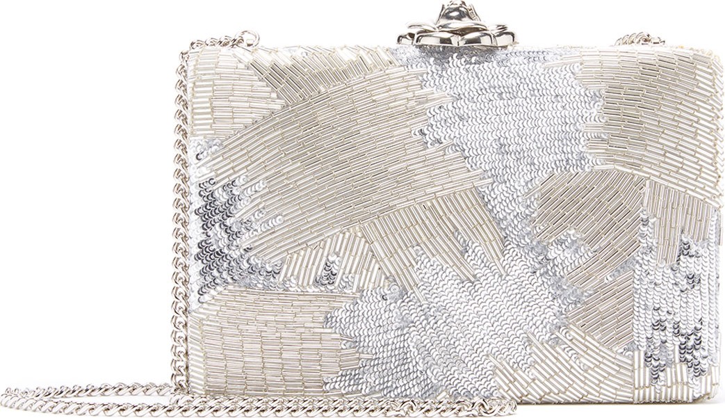 Oscar De La Renta Rogan Beaded Minaudiere Clutch Bag