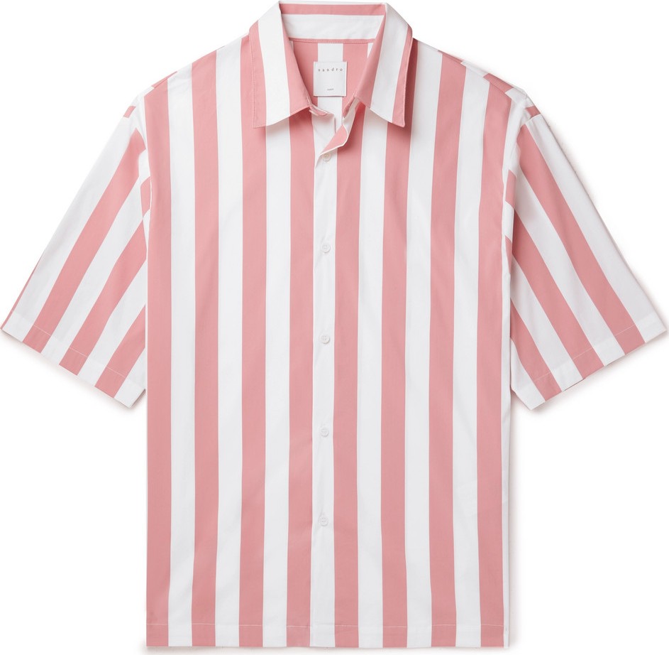 Sandro Striped Stretch Cotton-Blend Shirt